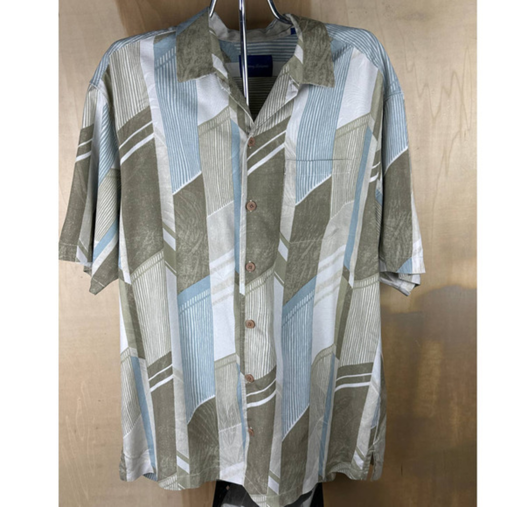 Tommy Bahama Shirt Mens Large Button‎ Up Silk